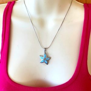 Marahlago starfish Larimar sterling silver necklace AS IS